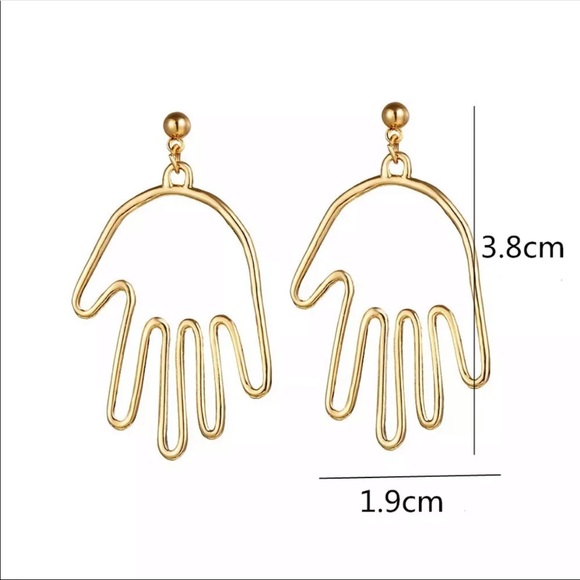 • Lola • Hollow Abstract Hand Earrings - Picture 2 of 3